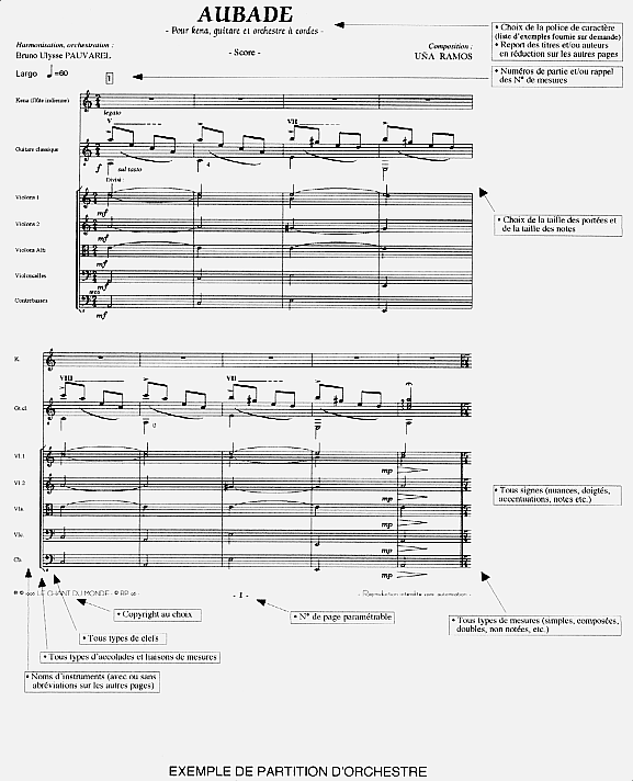 Exemple Edition partition d'orchestre